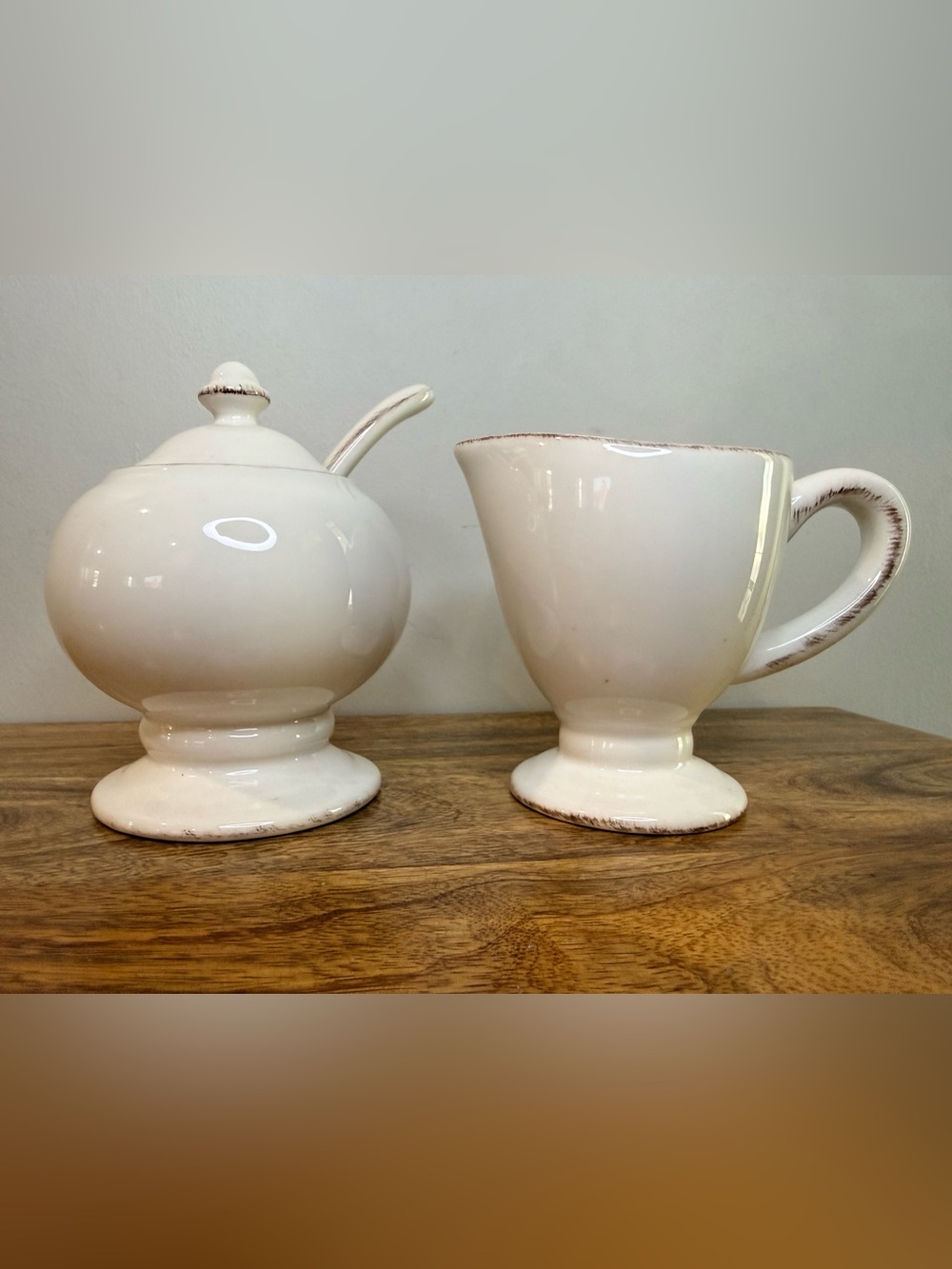 POTTERY BARN Rustic Blanca Sugar and Creamer Bowl Set - Pls Read Description